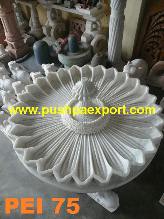 White Marble Carved Fountain